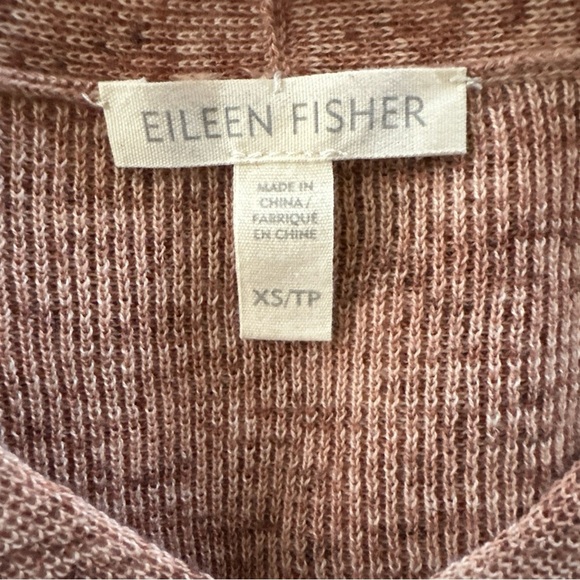 Eileen Fisher XS 100% Organic Cotton Vneck Sweater Top 3/4 Sleeve Marled Relaxed - Picture 10 of 11